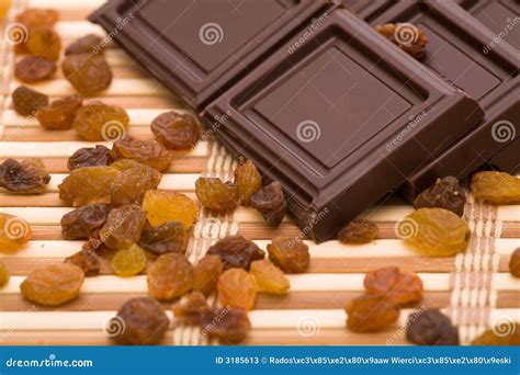 Chocolate, Raisins and Nuts Stock Image - Image of chocolates, snacks: 3185613