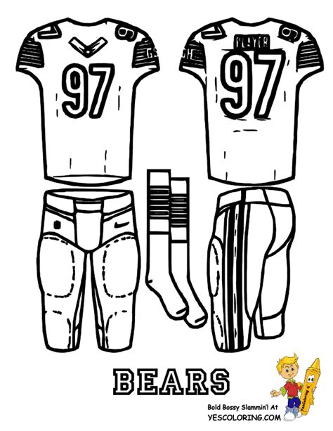 Chicago Bears Football Uniform Coloring Page At YesColoring.com ...