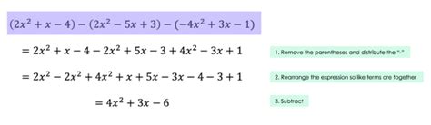 Subtracting Polynomials - Process & Examples - Expii