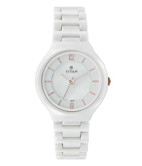 TITAN Ladies Ceramic White Watch (95018Kc01) Price in India: Buy TITAN Ladies Ceramic White ...