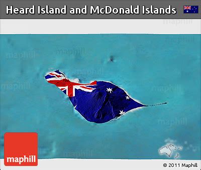 Free Flag 3D Map of Heard Island and McDonald Islands, satellite outside