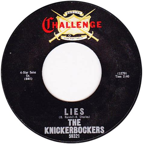 Lies - The Knickerbockers (1966) | Rhythm and blues, Knickerbocker ...