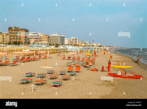 Playa del Sol Beach, Riccione, Emilia Romagna, Italy Stock Photo - Alamy