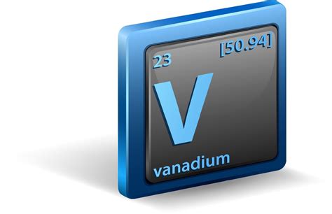 Vanadium chemical element. Chemical symbol with atomic number and ...