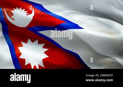 Nepal waving flag. National 3d Nepali flag waving. Sign of Nepal ...