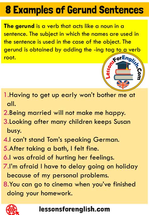 8 Examples of Gerund Sentences, Definition and Examples - Lessons For English