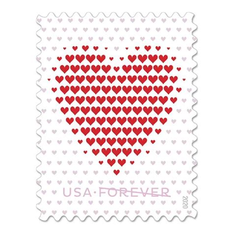 Made of Hearts Forever First Class Postage Stamps Wedding Celebration | Forever stamps, Wedding ...