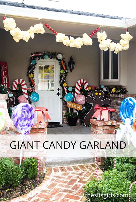 Transform your front porch into a candy land gingerbread house with giant can… | Gingerbread ...