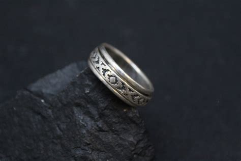 Sterling Silver Spinning Tribal Band Ring, Sterling Spinning Ring, Sterling Aztec Pattern Ring ...