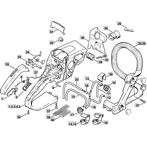 Stihl MS 250 Chainsaw (MS250 C) Parts Diagram, Handle Housing