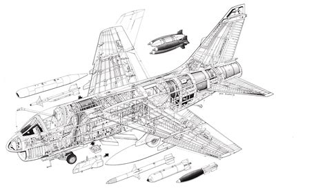 LTV A-7 Corsair II Cutaway Drawing in High quality