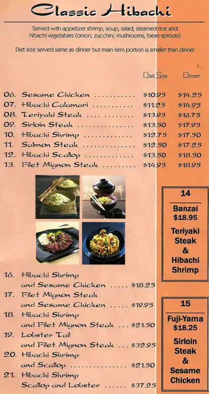 Hibachi 97 Japanese Steak House Menu - Urbanspoon/Zomato