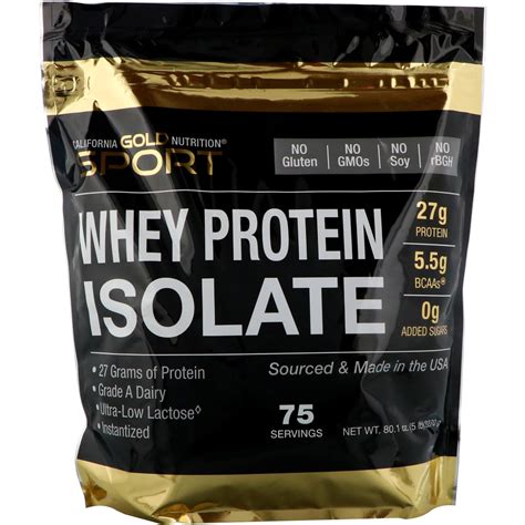 California Gold Nutrition, SPORT, Whey Protein Isolate, Unflavored, 90% ...