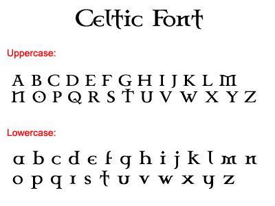 Celtic fonts, Gaelic font, Irish font