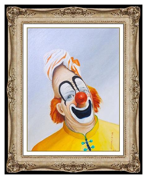 Red Skelton - Red Skelton Original Oil Painting On Canvas Signed Clown Portrait Framed Artwork ...