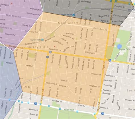 Surrey Hills Primary School Zone Catchment Map (No longer applicable) – Australian Public School ...