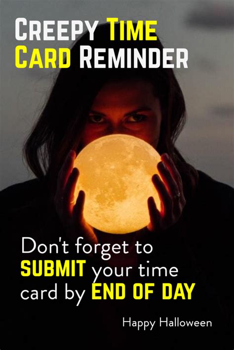 31 Time Card Reminders For Halloween - inbadge, llc - Card Services