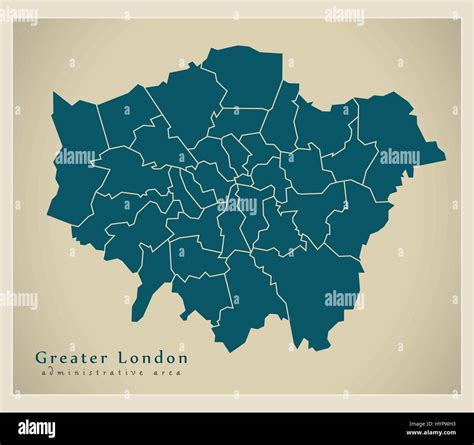 Modern Map - Greater London administrative area with districts UK Stock Vector Image & Art - Alamy