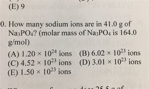 Solved How many sodium ions are in 41.0 g of Na_3PO_4? | Chegg.com