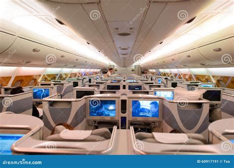 Emirates Airbus A380 Business Class Interior Editorial Photo - Image of ...