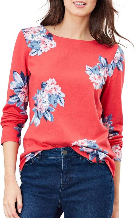 Joules Women's Harbour Print Long Sleeve Top, Red (Red Floral Floral Red), (Size:18) : Amazon.co ...