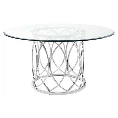 Juliette Clear Glass Dining Table - 72 | Glass dining table, Round dining table, Modern dining table