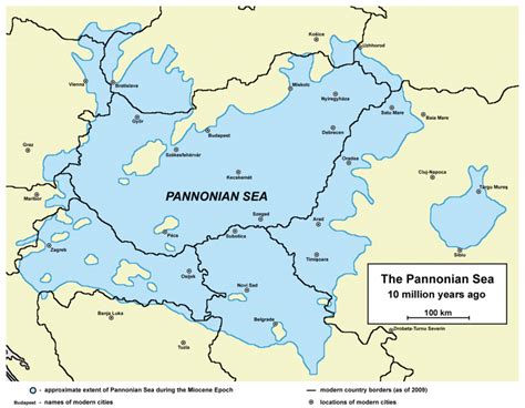 The Pannonian Sea 10 million years ago - Vivid Maps