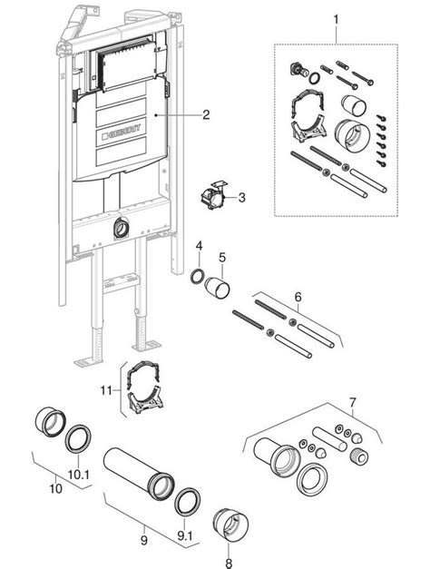 Spare parts for: Geberit Duofix elements for wall-hung WC, with Sigma ...