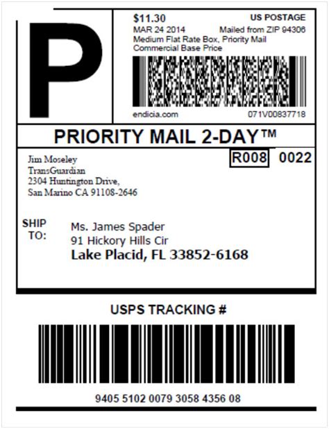 Usps Shipping Label Template Free - multifilesbridge