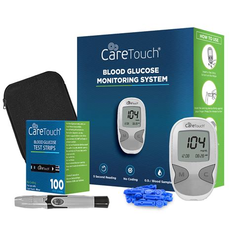 Care Touch Diabetes Testing Kit – Care Touch Blood Glucose Meter, 100 Blood Test Strips, 1 ...