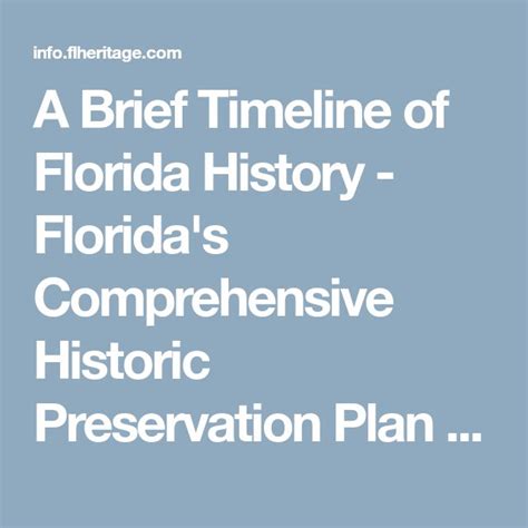 A Brief Timeline of Florida History - Florida's Comprehensive Historic Preservation Plan 2012 ...