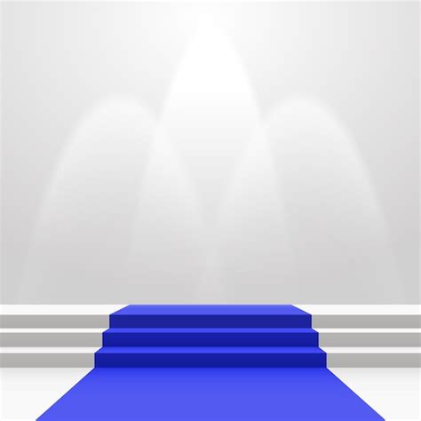 Premium Vector | Blue carpet on stairs with spot lights