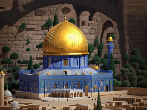 Premium AI Image | Jerusalem Al Aqsa Mosque AlQuds AlSharif old city historical illustration ...