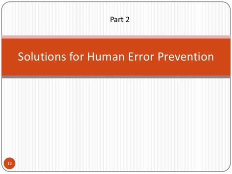 Human Error Prevention