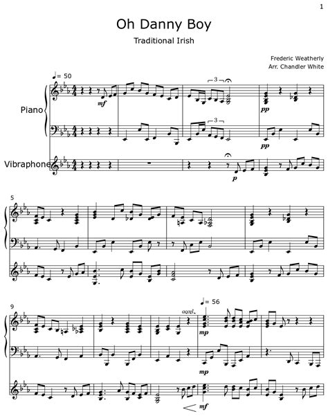 Oh Danny Boy - Sheet music for Piano, Vibraphone