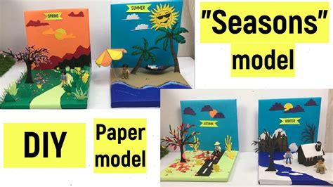 Seasons model for science exhibition | Seasons paper model | How to ...