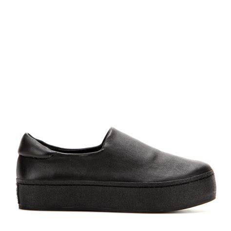 Opening ceremony Platform Leather Slip-on Sneakers in Black | Lyst