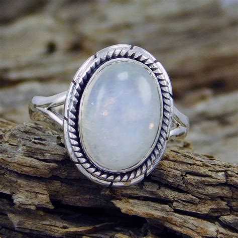 Bohemian Oval Resin Stone Rings White Oval Jewelry Moonstone Rings For Woman Wedding Engagement ...