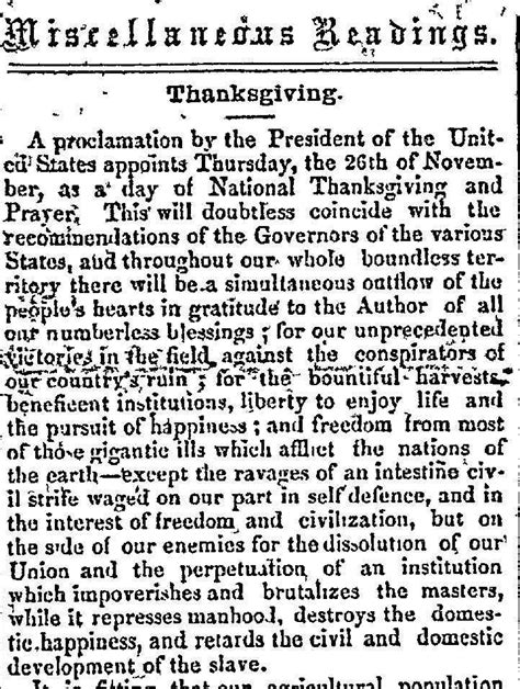 Bill Milhomme: 1863 Proclamation Declared Thanksgiving a National Holiday