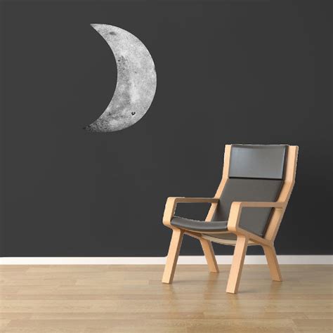 Crescent Moon Wall Decal Outer Space wall Mural Moon Wall Decor Remova ...