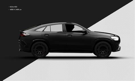 Premium PSD | Isolated realistic metallic black luxury modern sedan muscle sport car from right ...