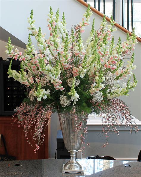 Arrangement from April 9, 2013: snapdragons, genestra, Ming ferns, and ...