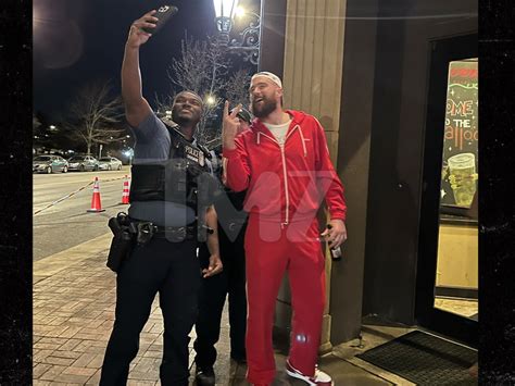 Travis Kelce Takes Photo at Restaurant with Cop After Kansas City ...