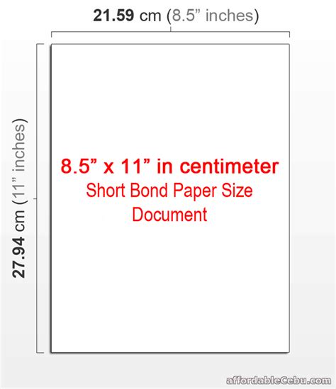 Short bond paper size - vfecomp