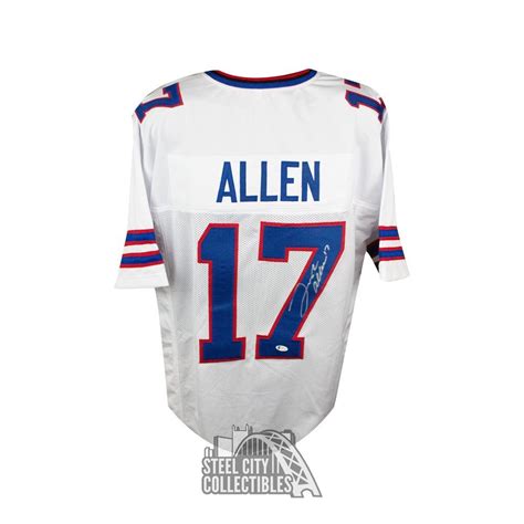 Josh Allen Autographed Buffalo White Custom Football Jersey - BAS COA ...