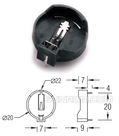 Battery Holder for CR2032 - Plastic [4189] : Sunrom Electronics