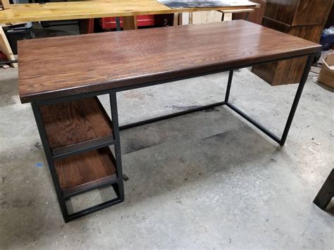 Welded Metal Industrial Desk, FREE SHIPPING, Loft Design, Heavy Duty Oak Wood Desk , Computer ...