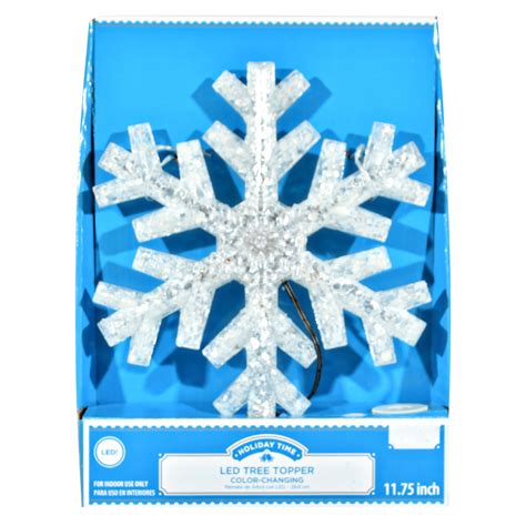 Holiday Time 11.75 inch LED Twinkle Snowflake Tree Topper - Walmart.com - Walmart.com