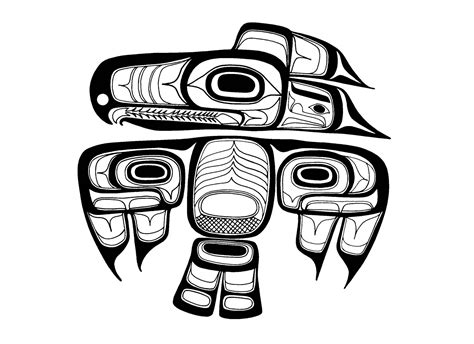 Art northwest coastal people thunderbird tlingit - Native American Art Adult Coloring Pages