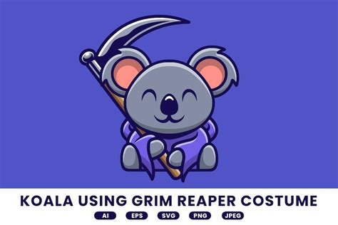 Koala Using Grim Reaper Costume, Illustrations ft. animal & horror ...